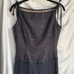 Oscar de la Renta Pink Label Navy Blue gown